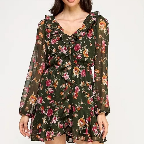 Floral Chiffon Dress - Picture 3 of 11